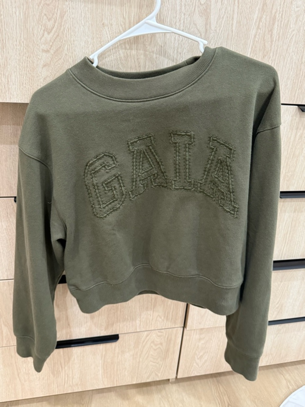Gap X Cult Gaia Cropped Sweatshirt, Olive, Medium